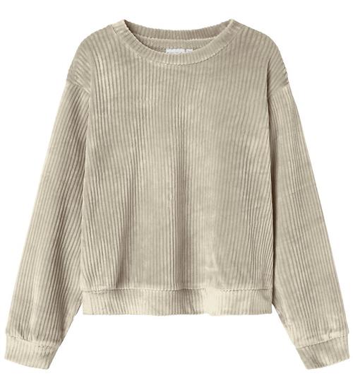 Name It Bluse - Fløjlsvelour - NkfVeloa - Velvet - Cement