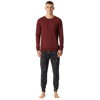 Schiesser Family Long Pyjamas Cuffs Rød bomuld X-Large Herre