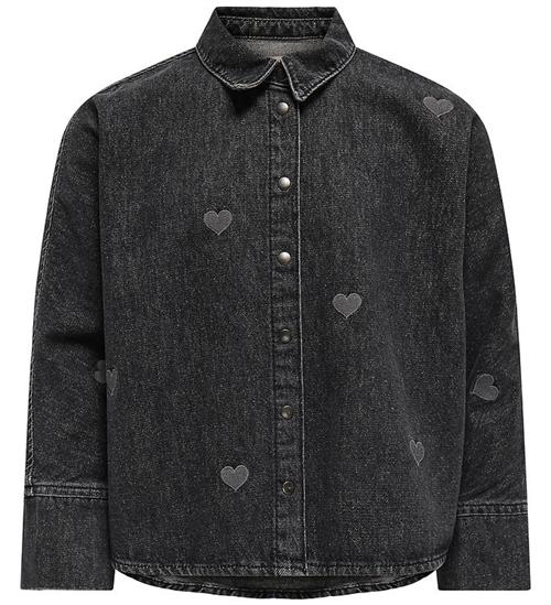 Kids Only Kjole - KogGrace - Washed Black/ Heart Embroide