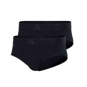 adidas 2P Active Flex Cotton 3 Stripes Brief Sort bomuld Small Herre