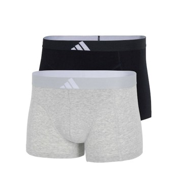 adidas 2P Active Flex Cotton Body Trunk Sort/Grå bomuld Small Herre