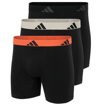 adidas 3P Active Flex Cotton Boxer Brief Sort/Orange bomuld Medium Herre