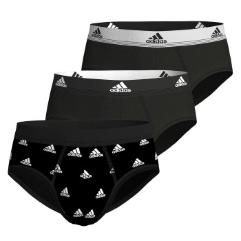adidas 3P Active Flex Cotton Brief CL1 Sort/Hvid bomuld Small Herre