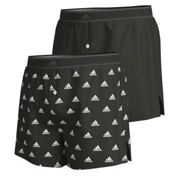 adidas 2P Active Woven Boxer Sort/Hvid bomuld Large Herre