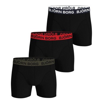 Björn Borg 3P Cotton Stretch Boxer 1721 Rød/Sort bomuld XX-Large Herre