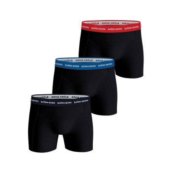 Björn Borg 3P Essential Shorts Sort/Blå bomuld X-Small Herre