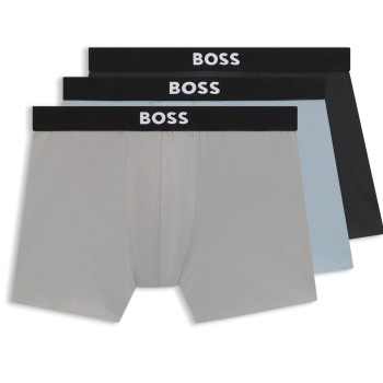 BOSS 3P ONE Boxer Brief Blå/Grå bomuld Medium Herre