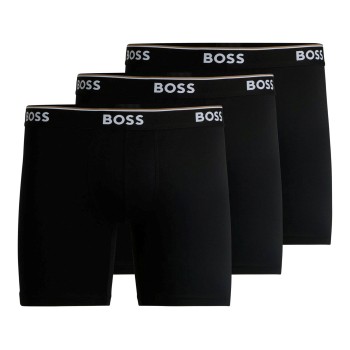 BOSS 3P Power Boxer Brief Long Sort bomuld Small Herre