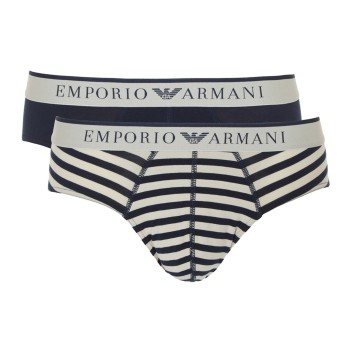 Emporio Armani Armani Cotton Stretch Print Briefs 2P Sort Mønster bomuld Medium Herre