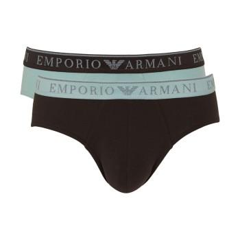 Emporio Armani Armani Endurance Briefs 2P Sort/Blå bomuld Large Herre