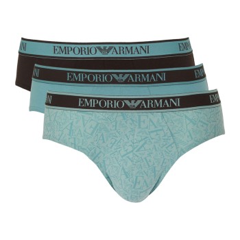 Emporio Armani Armani Logo Brief With Core Logo 3P Sort/Blå bomuld Large Herre