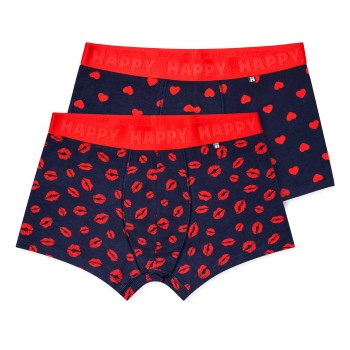 Happy socks 2P Love Short Boxershorts Marineblå bomuld Large Herre