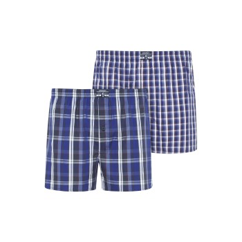 Jockey 2P Woven Boxer Shorts 3XL-6XL Marine Ternet bomuld 4XL Herre