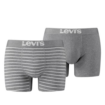 Levis 2P Base Stripe Boxer Grå bomuld Large Herre