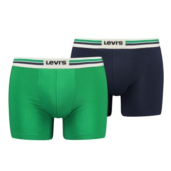Levis 2P Men Sportswear Logo Boxer Brief Blå/Grøn bomuld Large Herre
