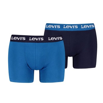 Levis 2P Repeat Logo Boxer Brief Marine/Blå bomuld Large Herre