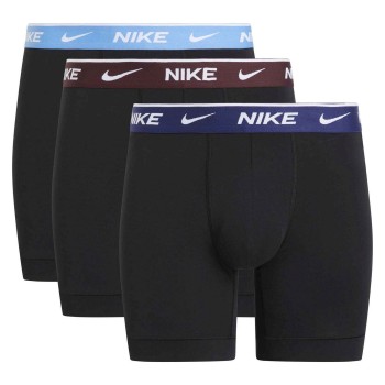 Nike 3P Everyday Essentials Cotton Stretch Boxer Sort/brun bomuld Large Herre