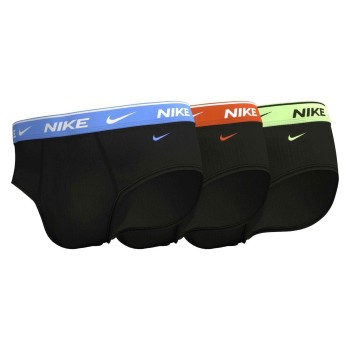Nike 3P Everyday Essentials Cotton Stretch Hip Brief Sort/Orange bomuld X-Large Herre