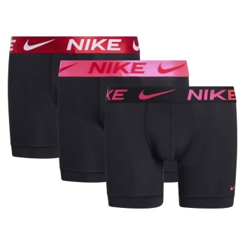 Nike 6P Everyday Essentials Micro Boxer Brief Sort/Rosa polyester Large Herre