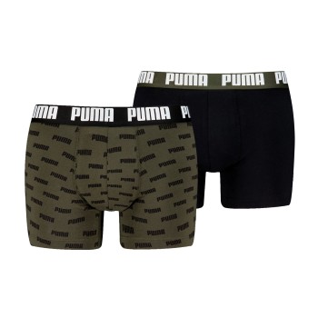 Puma 2P Everyday Aop Boxer Sort/Grøn bomuld X-Large Herre