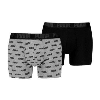 Puma 2P Everyday Aop Boxer Grå/Sort bomuld Large Herre