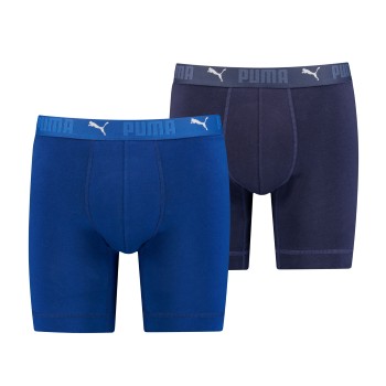 Puma 2P Sport Cotton Long Boxer Blå bomuld Medium Herre