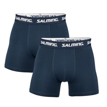 Salming 2P Cotton Boxer Marineblå bomuld Large Herre