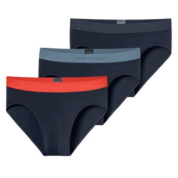 Schiesser 3P 95-5 Multipacks Rio-Slip Sort/Rød bomuld Medium Herre