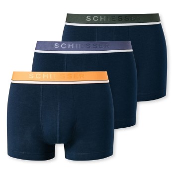 Schiesser 3P 95-5 Organic Cotton Rio Boxer Marineblå bomuld X-Large Herre