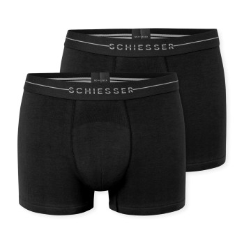 Schiesser 2P Cotton Flex Trunks Sort bomuld Medium Herre