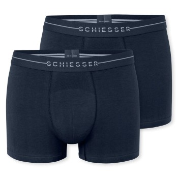 Schiesser 2P Cotton Flex Trunks Marineblå bomuld XX-Large Herre