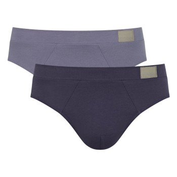 Sloggi 2P For Men GO Natural Brief Blå/Grå bomuld Large Herre