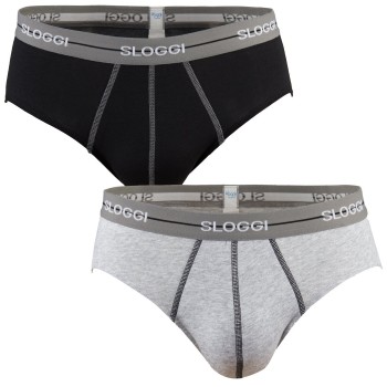 Sloggi 2P For Men Start Midi Sort/Blå bomuld XX-Large Herre