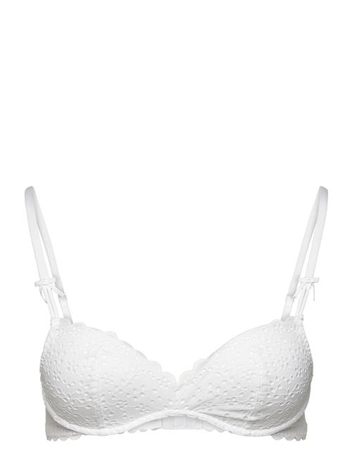 Bra Wirefree Push Broderie Ang Lindex White