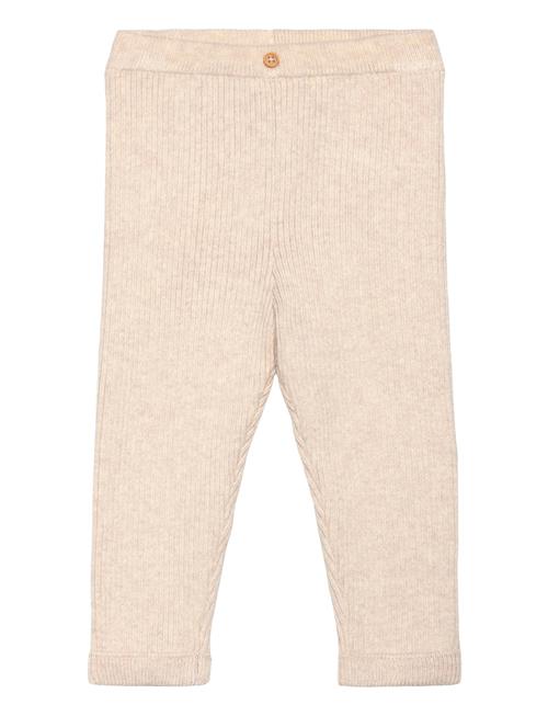 Cotton Ribbed Leggings Mango Beige