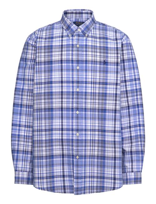 Custom Fit Plaid Oxford Shirt Polo Ralph Lauren Blue