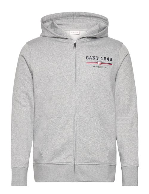 Graphic Full Zip Hoodie GANT Grey