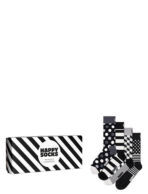 4-Pack Classic Black & White Socks Gift Set Happy Socks Black