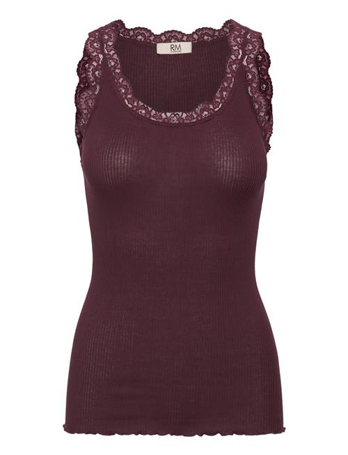 Rmwbalta Modal Sl U-Neck Top RM By Rosemunde Burgundy