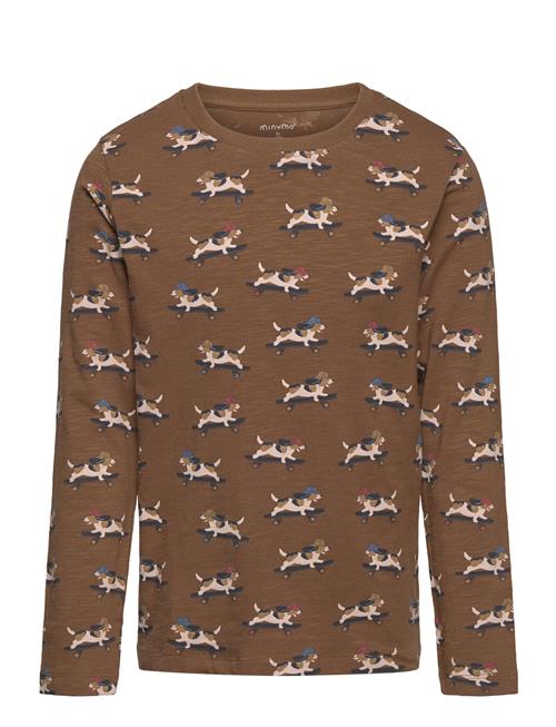 T-Shirt Ls Aop Minymo Brown