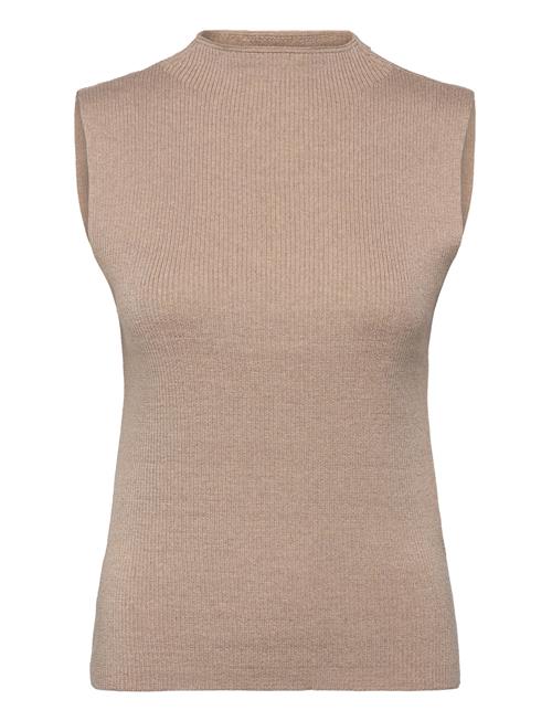 Slflura Lurex Sl Knit High Neck Selected Beige