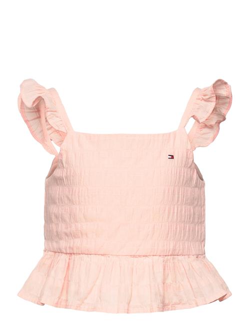 Textured Cotton Top Slvls Tommy Hilfiger Coral