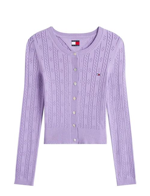 Tjw Pointelle Crew Neck Cardigan Tommy Jeans Purple