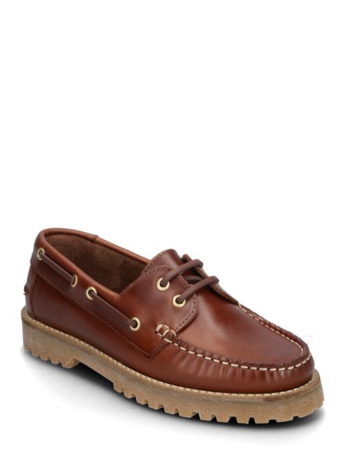Biacapri Boat Shoe Pull Up Leather Bianco Brown
