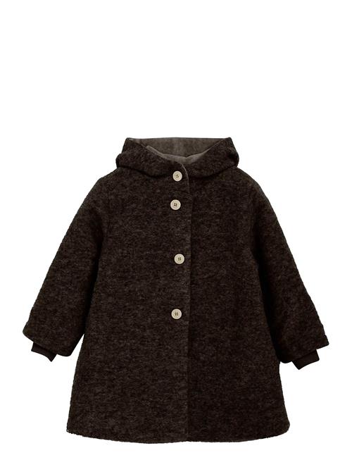 Coat Hood Wool W. Lining Huttelihut Brown