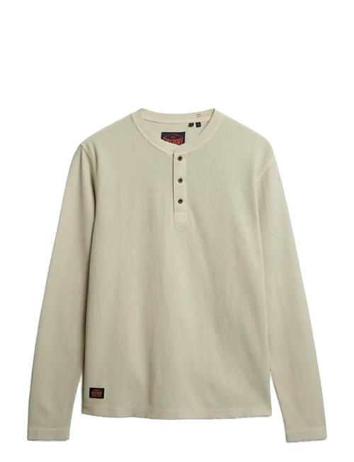 Waffle Long Sleeve Henley Top Superdry Cream