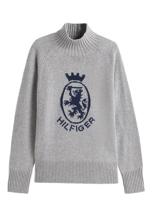 Wool Blend Graphic Mock-Nk Swt Tommy Hilfiger Grey