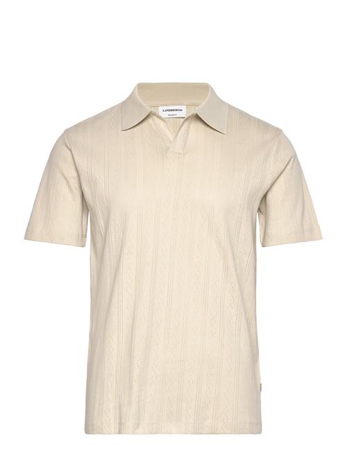 Jacquard V-Neck Polo S/S Lindbergh Cream