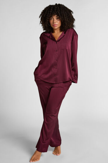 Hunkemöller Nålestribede satinbukser Lilla