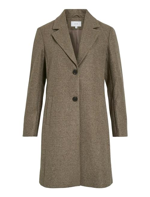Viclaudia Button Coat - Noos Vila Brown